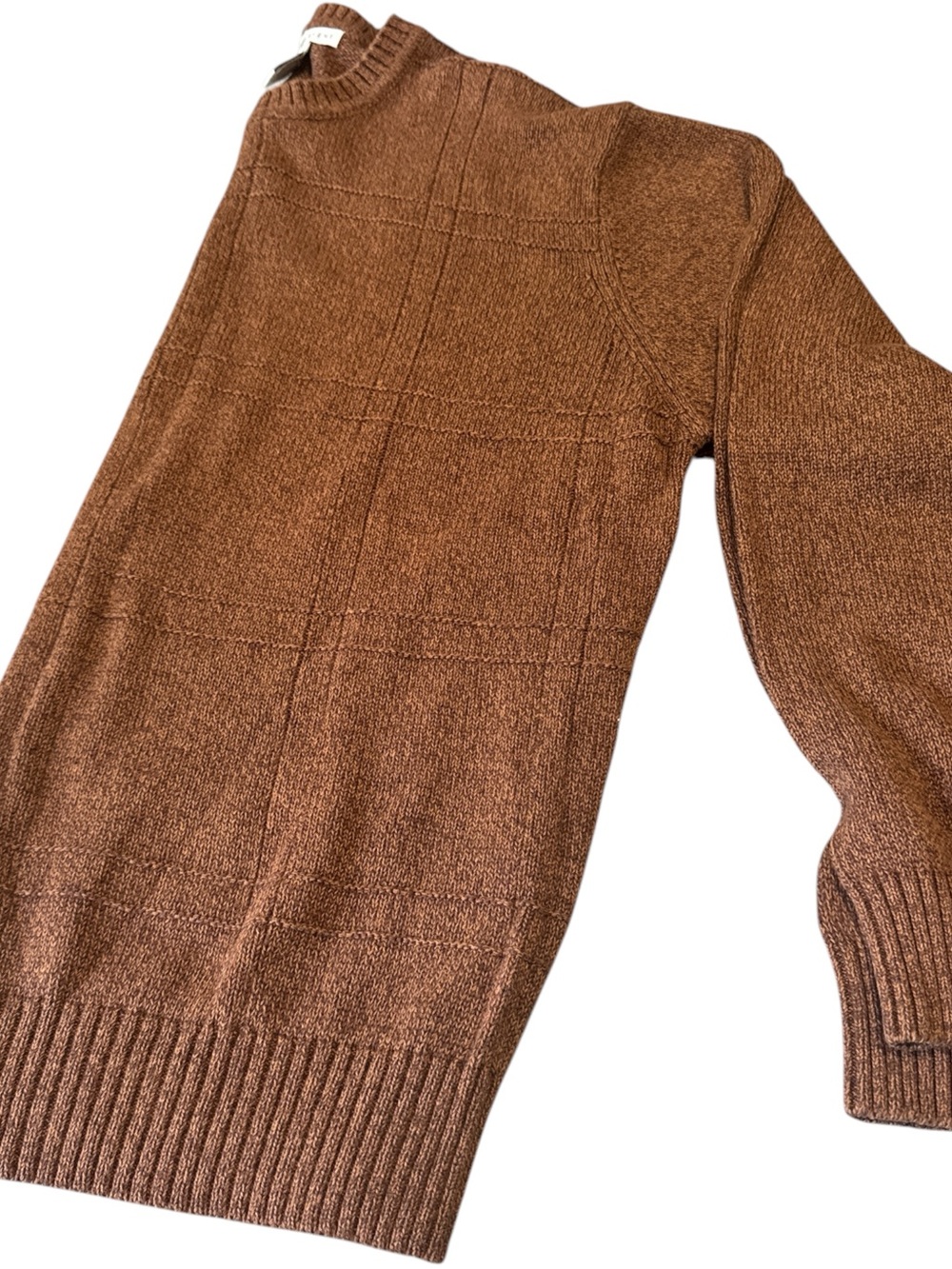 Geoffrey Beene 💯 cotton Men's Brown Crewneck Sweater - Picture 5 of 5